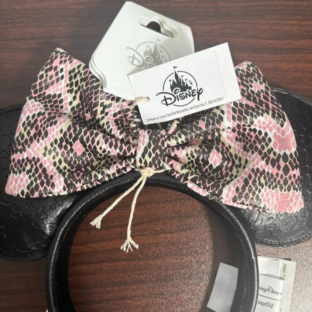 Disney Loungefly Animal Kingdom Pink and Black Safari Minnie Mouse Headband NWT